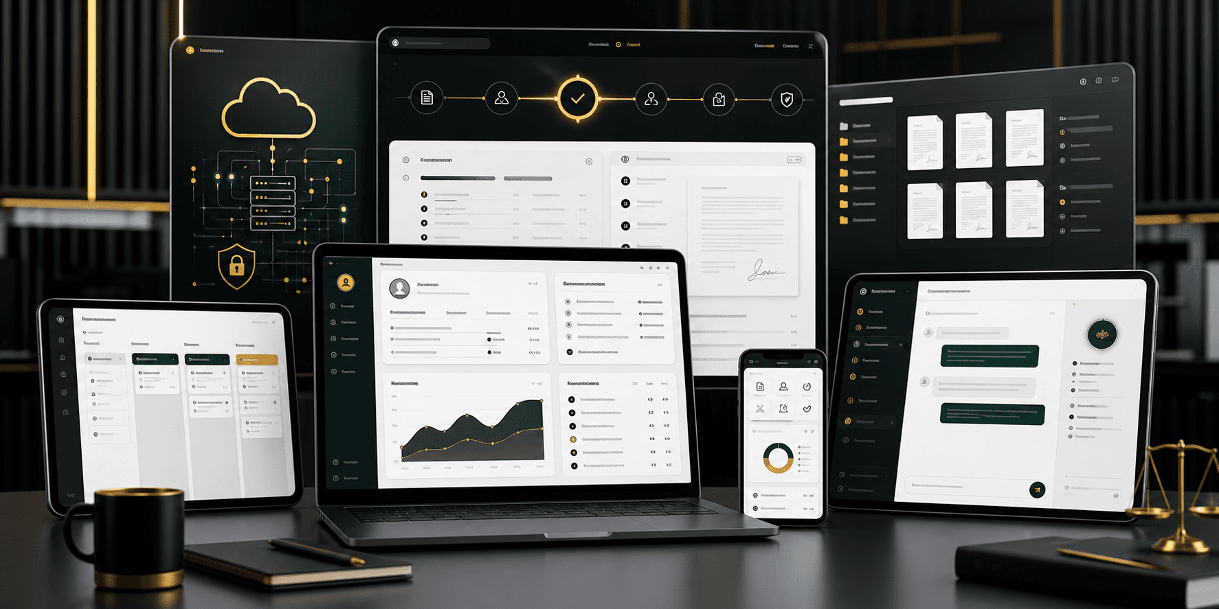 Enterprise legal technology platform with AI workflow automation, client intake, legal forms, CRM, and secure document panels