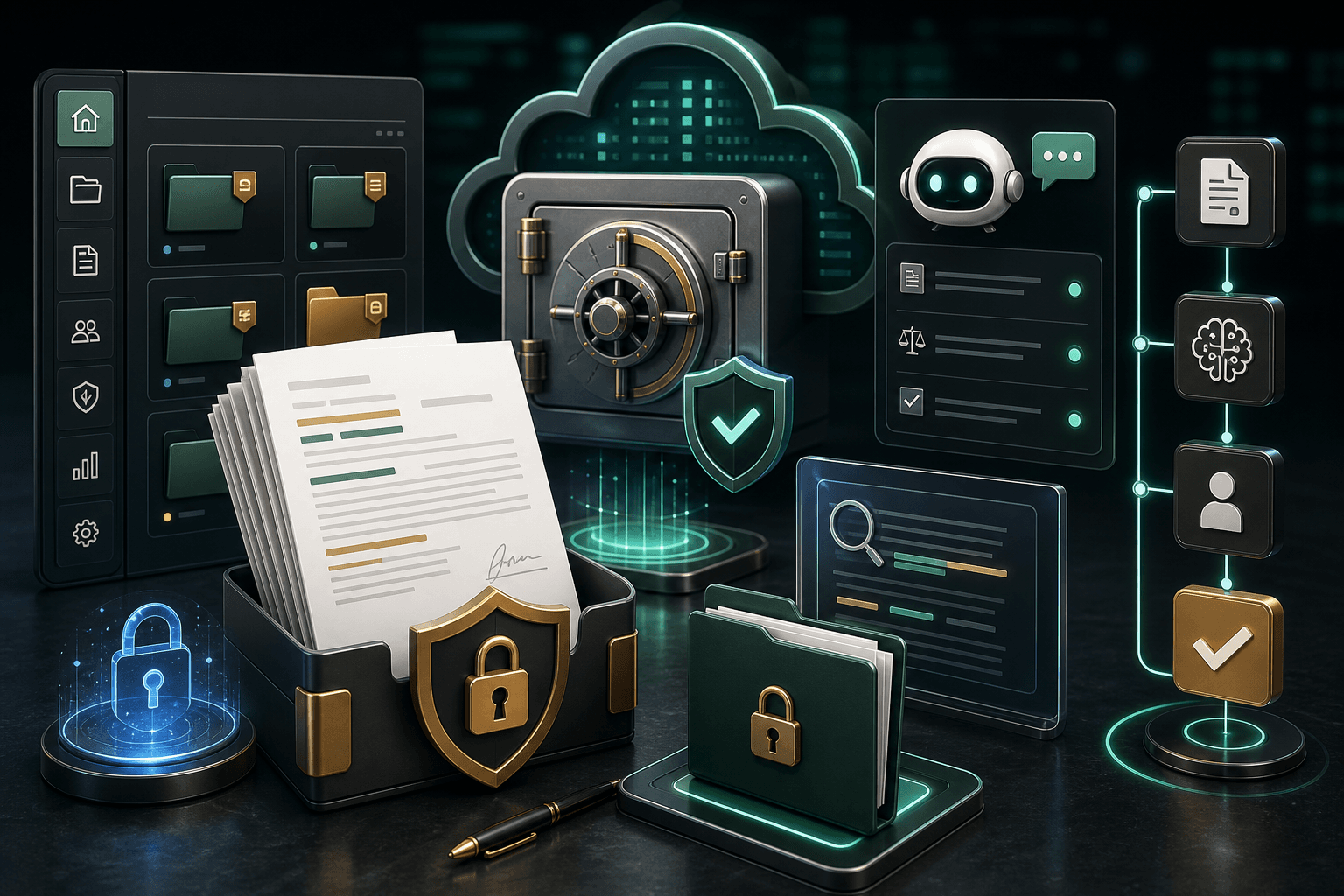 Secure encrypted document management and AI legal document automation platform